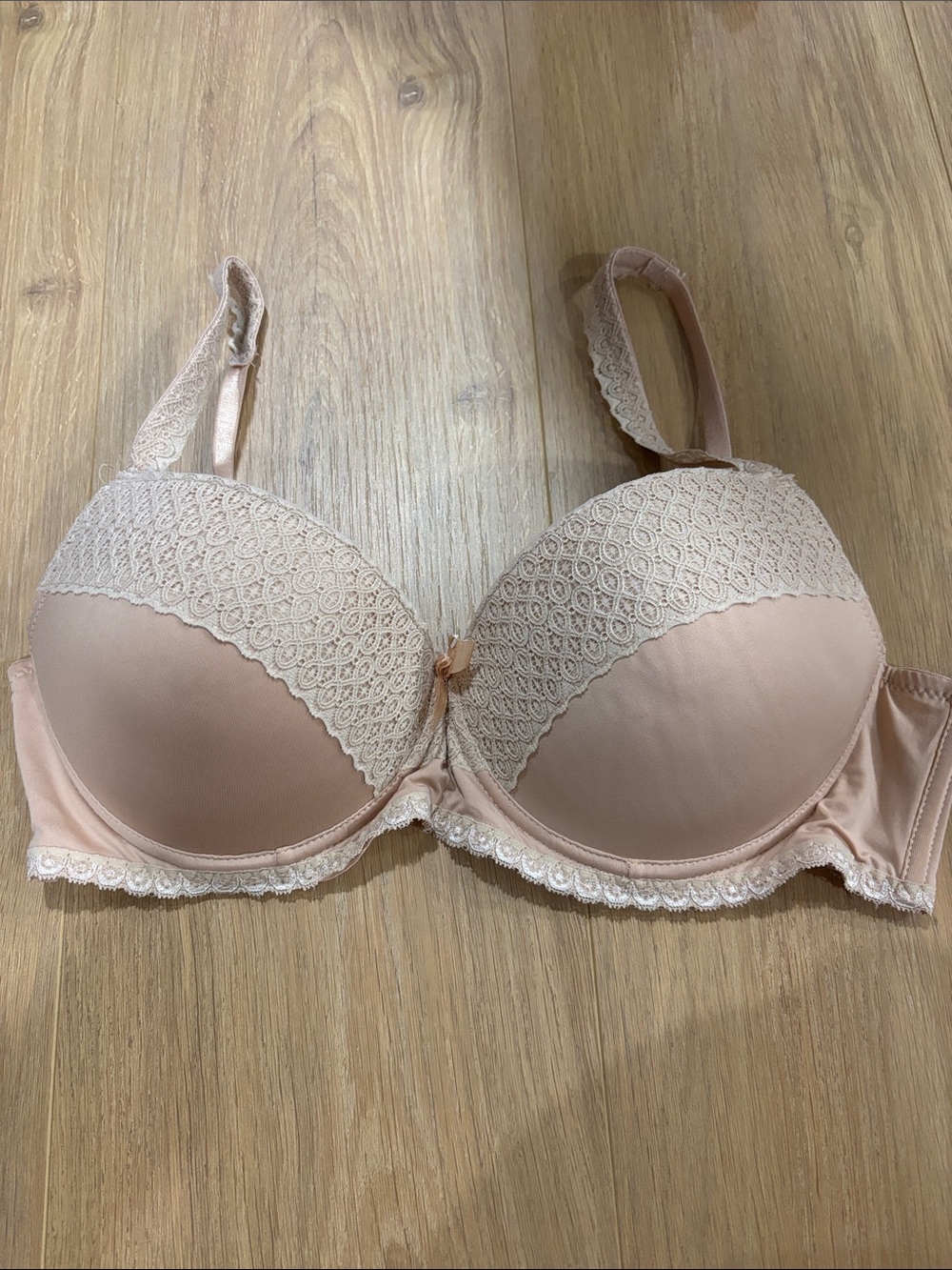 Felina Padded Lace Trim Push-Up Bra - Blush